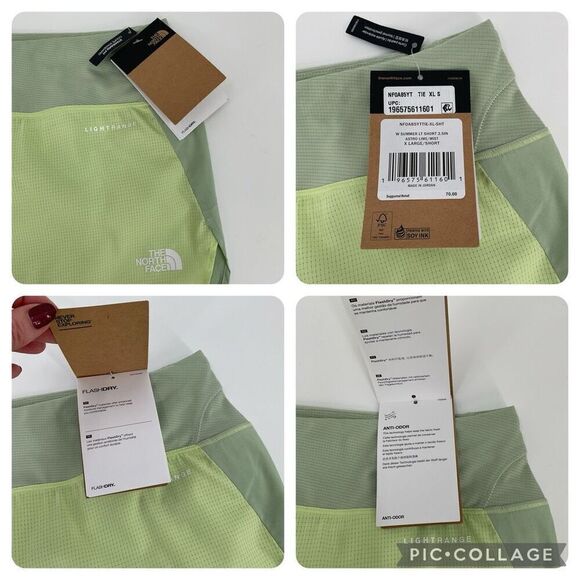 The North Face Summer Light 2.5" Shorts Astro Lime Mist Women XL NEW NF0A85YT - Picture 6 of 7